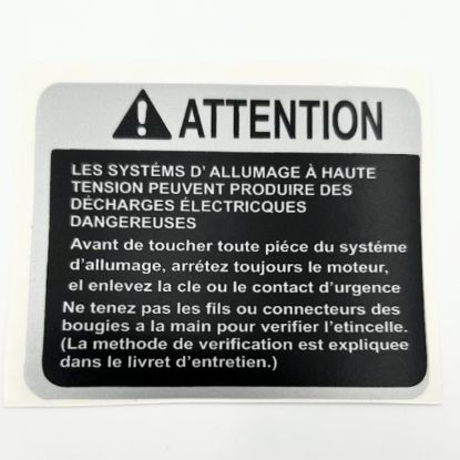 Picture of Engine Ignition System Warning Decal - "Caution" French - M66511