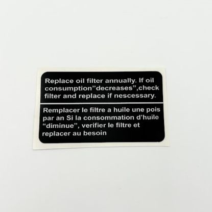 Picture of Belt Guard Reminder Decal - "Replace Oil Filter Annually" - M69493